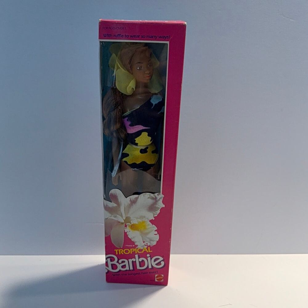 Vintage Tropical Barbie 1985 African American Mattel 1022 NRFB